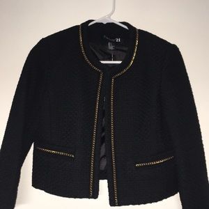 Brand new with tags black jacket with gold chain embellishment